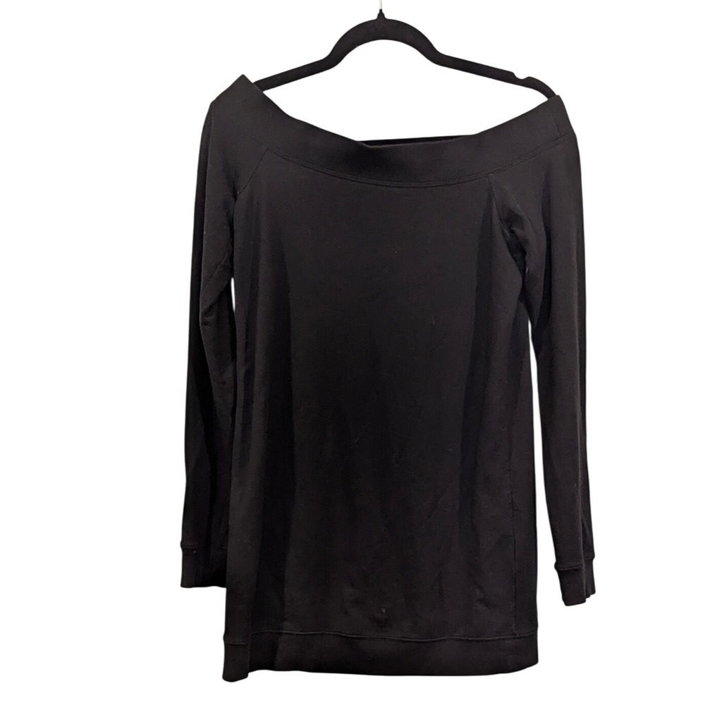 Daily Ritual Women's XS Black Off The Shoulder Long Sleeve Tunic‎ Top